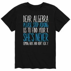 Licensed Character Men's Dear Algebra Stop Asking Tee Blue -Licensed Character Shop unnamed file 1905