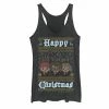 Licensed Character Juniors' Harry Potter Happy Christmas Chibi Ugly Sweater Tank Top Royal Heather