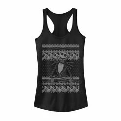 Licensed Character Juniors' Disney The Nightmare Before Christmas Jack Ugly Pattern Tank Black -Licensed Character Shop unnamed file 19132