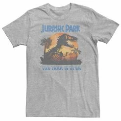 Licensed Character Big & Tall Jurassic Park The Park Is Open Sunset Silhouette Tee Athletic Heather -Licensed Character Shop unnamed file 19271