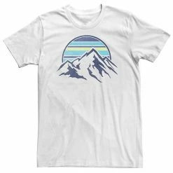 Licensed Character Big & Tall Trendy Blue Mountain Range Striped Sun Tee Athletic Heather