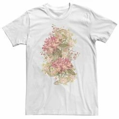 Licensed Character Big & Tall Trendy Celestial Floral Snake Tee White