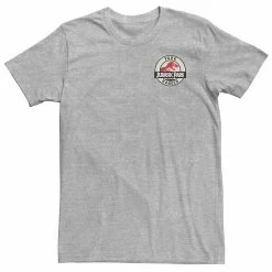 Licensed Character Big & Tall Jurassic Park Ranger Logo Tan Badge Tee Athletic Heather