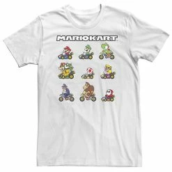 Licensed Character Big & Tall Nintendo Mario Kart Racers Ready Line-Up Tee White