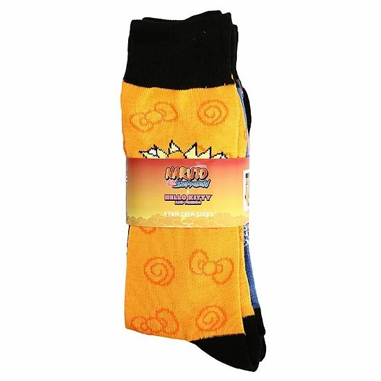 Licensed Character Men's Hello Kitty 5-Pack Crew Socks 4 Licensed Character Men's Hello Kitty 5-Pack Crew Socks - Image 2