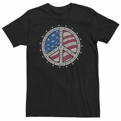 Licensed Character Big & Tall Americana Peace Sign Stars American Flag Tee