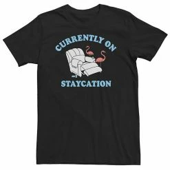 Licensed Character Big & Tall "Currently On Staycation" Flamingos Tee