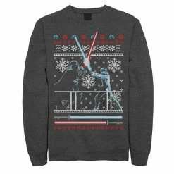 Licensed Character Men's Star Wars Vader Luke Clash Ugly Christmas Sweater Fleece Navy -Licensed Character Shop unnamed file 1969