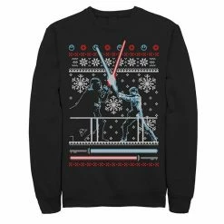 Licensed Character Men's Star Wars Vader Luke Clash Ugly Christmas Sweater Fleece Navy -Licensed Character Shop unnamed file 1971