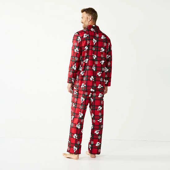 Licensed Character Disney's Mickey Mouse Men's Jammies For Your Families® "Holiday Party Mickey" Print Pajama Set 4 Licensed Character Disney's Mickey Mouse Men's Jammies For Your Families® "Holiday Party Mickey" Print Pajama Set - Image 2