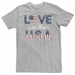 Licensed Character Big & Tall Americana "Love In The USA" Flag Text Tee
