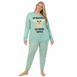 Licensed Character Plus Size The Mandalorian The Child Long Sleeve Pajama Top & Banded Bottom Pajama Pants Set