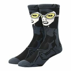 Licensed Character Men's DC Comics Cat Woman Crew Socks