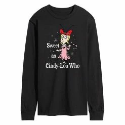 Licensed Character Men's Dr. Seuss Grinch Sweet As Cindy Lou Who Long Sleeve Tee Black -Licensed Character Shop unnamed file 2050
