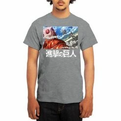 Licensed Character Men's Attack On Titan Tee Ath Heather