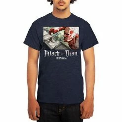 Licensed Character Men's Attack On Titan Tee Heather Navy -Licensed Character Shop unnamed file 20723