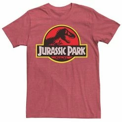 Licensed Character Men's Jurassic Park Red & Yellow Outline Logo Graphic Tee