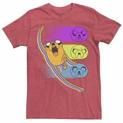 Licensed Character Men's CN Adventure Time Jake Emotions Tee Red