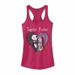 Licensed Character Juniors' Disney The Nightmare Before Christmas Jack & Sally Together Tank Red Heather -Licensed Character Shop unnamed file 2122
