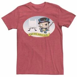 Licensed Character Men's DC Comics The Penguin Jingle Bells Batman Smells Christmas Tee Red Heather