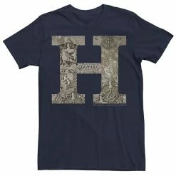 Licensed Character Men's Harry Potter H Hogwarts Crest Fill Tee Kelly Heather -Licensed Character Shop unnamed file 21411