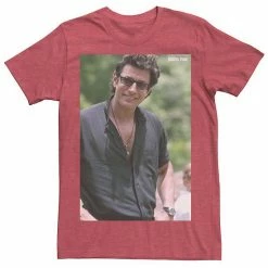 Licensed Character Men's Jurassic Park Jeff Goldblum Smile Poster Style Tee Red -Licensed Character Shop unnamed file 21445