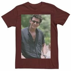 Licensed Character Men's Jurassic Park Jeff Goldblum Smile Poster Style Tee Red -Licensed Character Shop unnamed file 21450