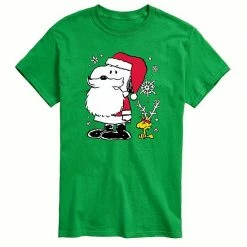 Licensed Character Men's Peanuts Snoopy Santa Reindeer Tee Aqua -Licensed Character Shop unnamed file 2146