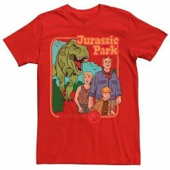 Licensed Character Men's Jurassic Park Vintage Characters Life Finds A Way Tee Red -Licensed Character Shop unnamed file 21465