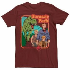 Licensed Character Men's Jurassic Park Vintage Characters Life Finds A Way Tee Red -Licensed Character Shop unnamed file 21468