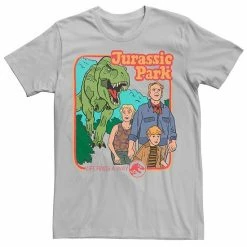 Licensed Character Men's Jurassic Park Vintage Characters Life Finds A Way Tee Red -Licensed Character Shop unnamed file 21469