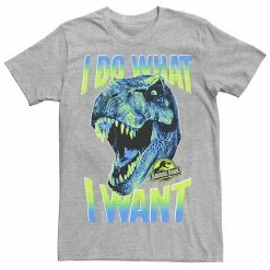 Licensed Character Men's Jurassic Park T-Rex I Do What I Want Tee Athletic Heather -Licensed Character Shop unnamed file 21497
