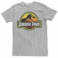 Licensed Character Men's Jurassic Park Sunset Circle Logo Outlined Tee Charcoal Heather -Licensed Character Shop unnamed file 21515