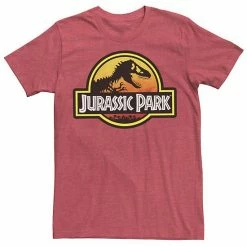 Licensed Character Men's Jurassic Park Sunset Circle Logo Outlined Tee Charcoal Heather -Licensed Character Shop unnamed file 21517