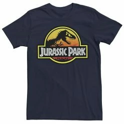 Licensed Character Men's Jurassic Park Sunset Circle Logo Outlined Tee Charcoal Heather -Licensed Character Shop unnamed file 21518