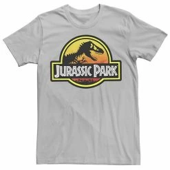 Licensed Character Men's Jurassic Park Sunset Circle Logo Outlined Tee Charcoal Heather -Licensed Character Shop unnamed file 21524