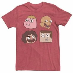 Licensed Character Men's Cartoon Network Clarence And Friends Big Portraits Tee Kelly Heather