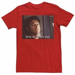 Licensed Character Men's Jurassic Park Life Finds A Way Goldblum Jeff Stare Tee Red Heather