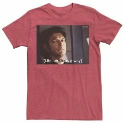 Licensed Character Men's Jurassic Park Life Finds A Way Goldblum Jeff Stare Tee Red Heather -Licensed Character Shop unnamed file 21635