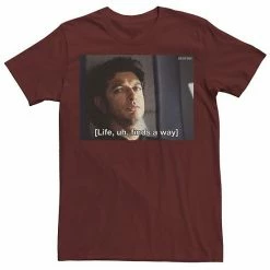 Licensed Character Men's Jurassic Park Life Finds A Way Goldblum Jeff Stare Tee Red Heather -Licensed Character Shop unnamed file 21640