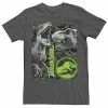 Licensed Character Men's Jurassic World Two Raptor T-Rex Camo Scratch Tee Red Heather