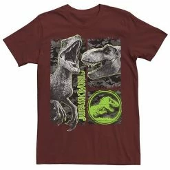 Licensed Character Men's Jurassic World Two Raptor T-Rex Camo Scratch Tee Red Heather -Licensed Character Shop unnamed file 21646