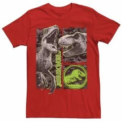 Licensed Character Men's Jurassic World Two Raptor T-Rex Camo Scratch Tee Red Heather -Licensed Character Shop unnamed file 21647