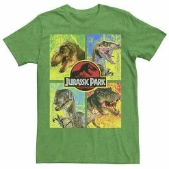 Licensed Character Men's Jurassic Park Four Dinosaur Faces Tee Kelly Heather -Licensed Character Shop unnamed file 21659