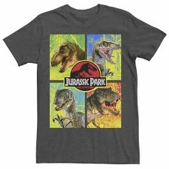 Licensed Character Men's Jurassic Park Four Dinosaur Faces Tee Kelly Heather -Licensed Character Shop unnamed file 21663