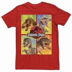 Licensed Character Men's Jurassic Park Four Dinosaur Faces Tee Kelly Heather -Licensed Character Shop unnamed file 21665