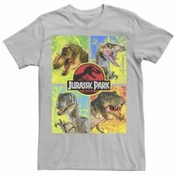 Licensed Character Men's Jurassic Park Four Dinosaur Faces Tee Kelly Heather -Licensed Character Shop unnamed file 21668