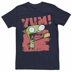 Licensed Character Men's Invader Zim Gir Yum! Paint Smear Tee Red