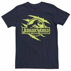 Licensed Character Men's Jurassic World Neon T-Rex Fossil Logo Tee Navy -Licensed Character Shop unnamed file 21757