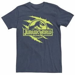 Licensed Character Men's Jurassic World Neon T-Rex Fossil Logo Tee Navy -Licensed Character Shop unnamed file 21758